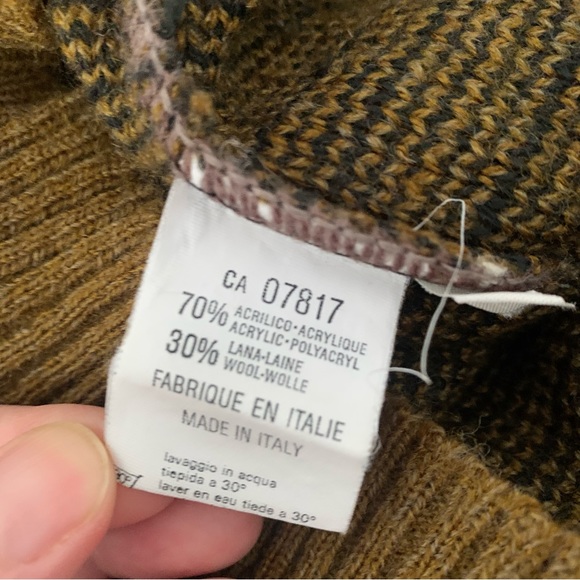 Massimo Italy Knit Wool Olive Green Griffin Crest Sweater - Picture 6 of 10